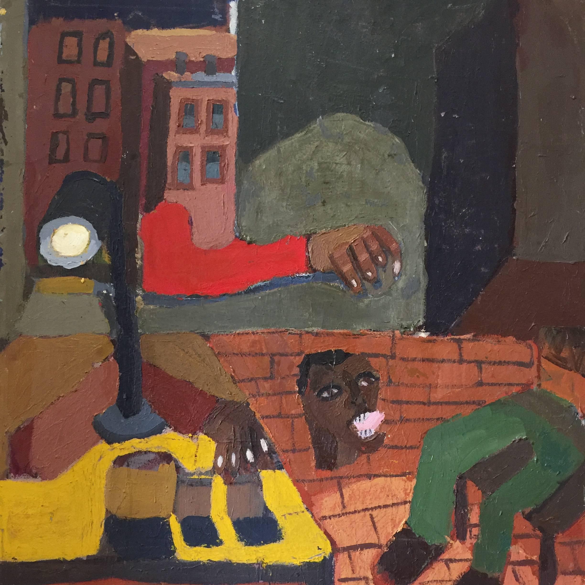 Feeling Displaced in Harlem Painting by New York City Artist Clintel Steed, 2001 For Sale 3