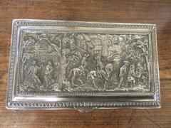 19th Century White Metal Continental Casket