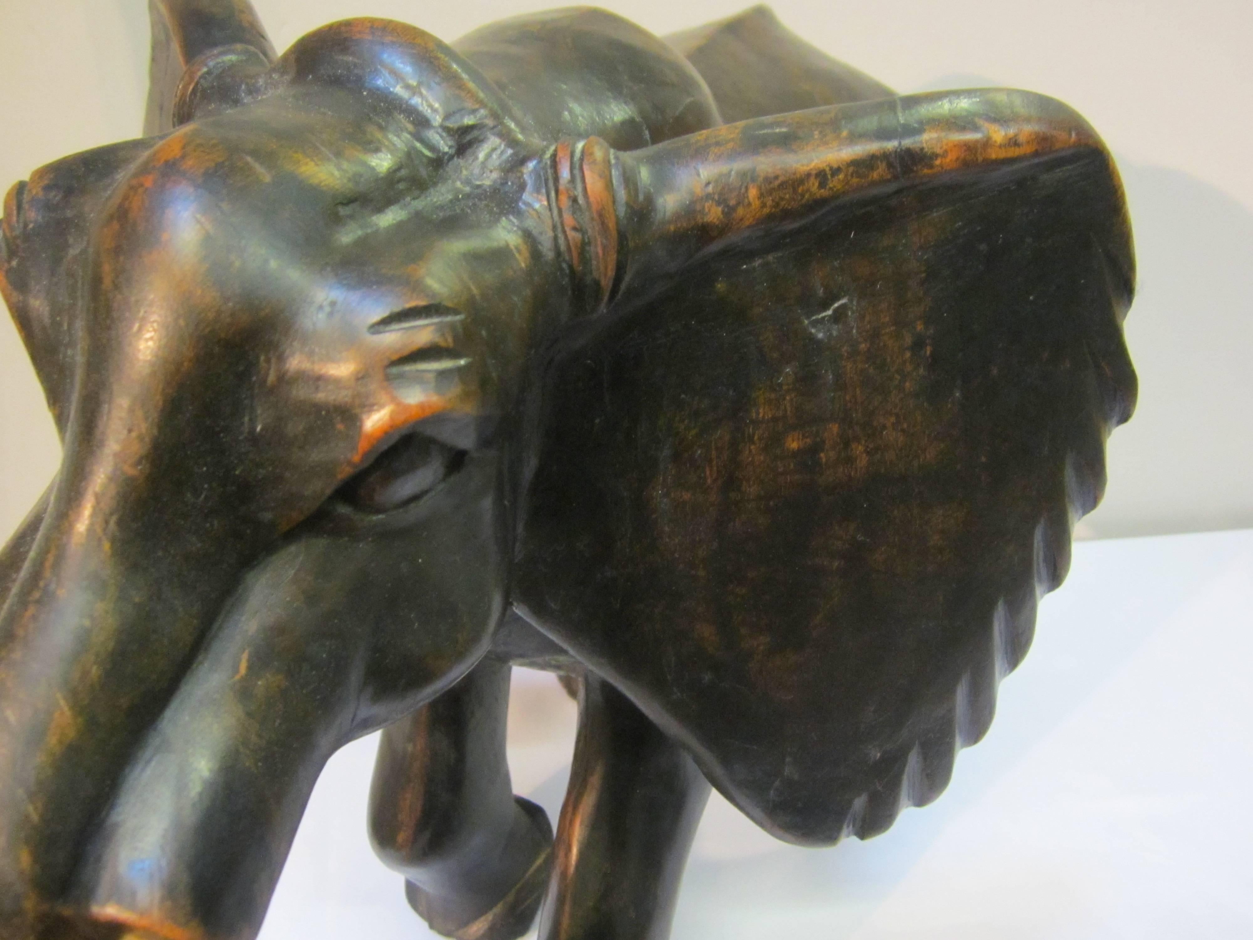 Early 20th Century Teak Elephant In Good Condition For Sale In Cambridgeshire, GB