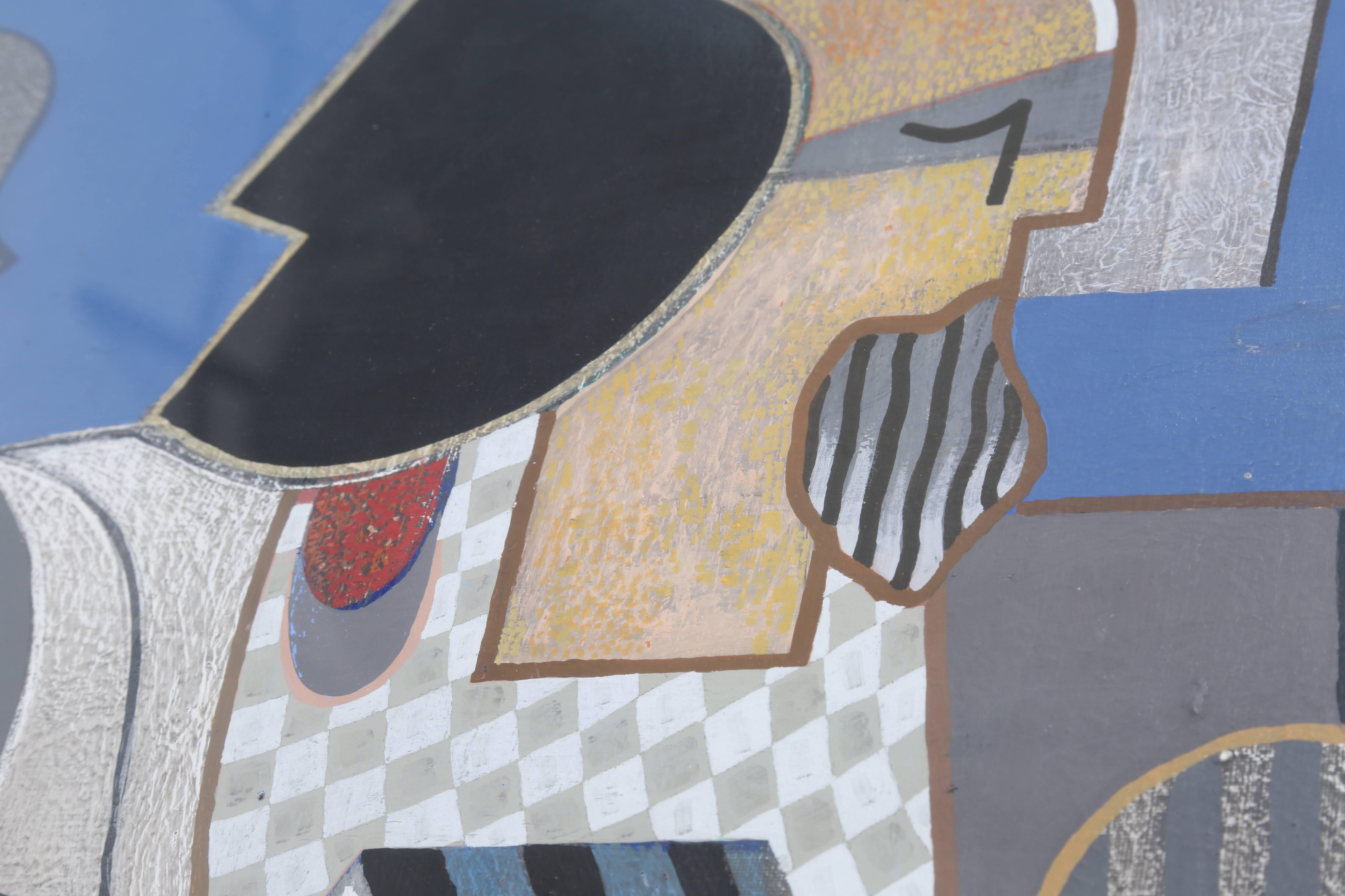 Buntes surrealistisches Gemälde von Gjelosh Gjokaj (Montenegrinisch)