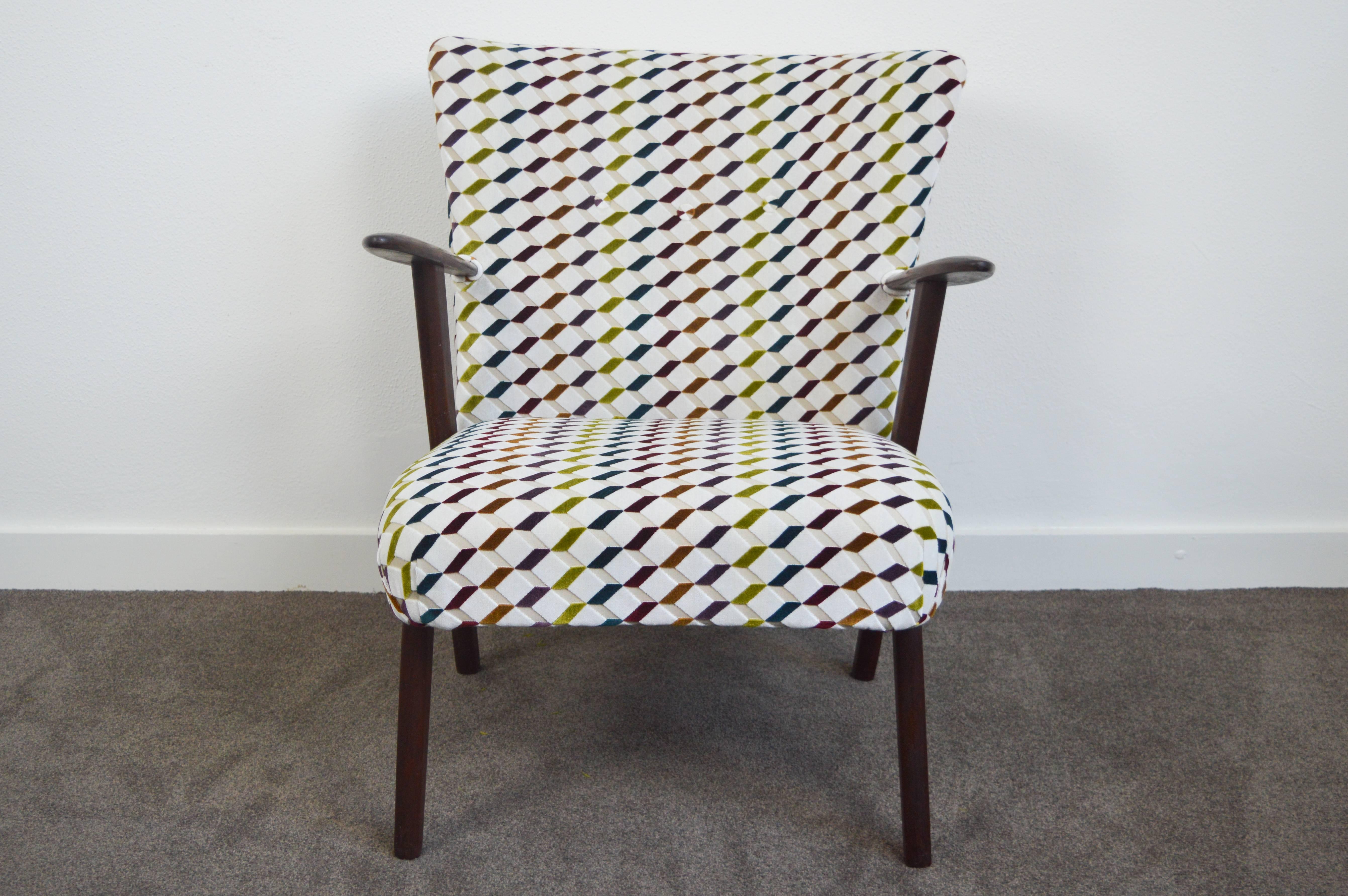 Danish Vintage Re-Upholstered Club Chair, Denmark, 1960s For Sale