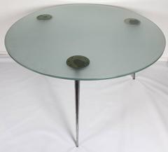 Frosted Glass and Cast Aluminium Dining Table 'M Series' by Philippe Starck