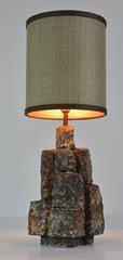 Ceramic Glazed Cubes Lamp with Custom Shade