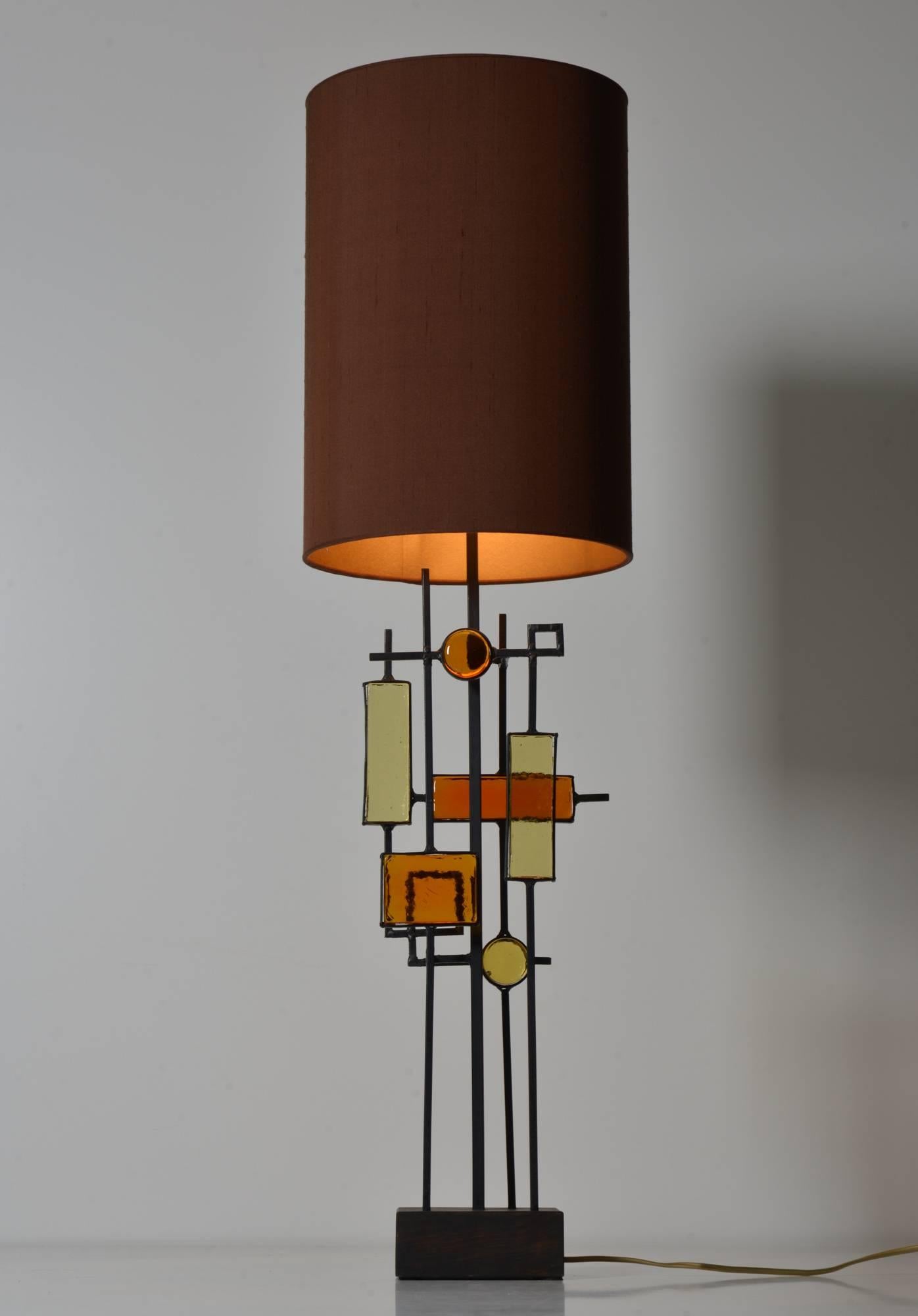 Mid-Century Modern Tall Sculptural Table Lamp by Svend Aage Holm Sorensen, Denmark, 1960 For Sale