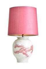 Chinese White and Pink Crackle Vase Mounted as Lamp