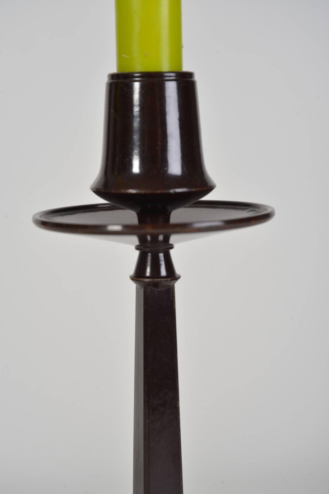 Pair of Bakelite Candlesticks by Charles R. Mackintosh In Excellent Condition For Sale In Oisterwijk, NL