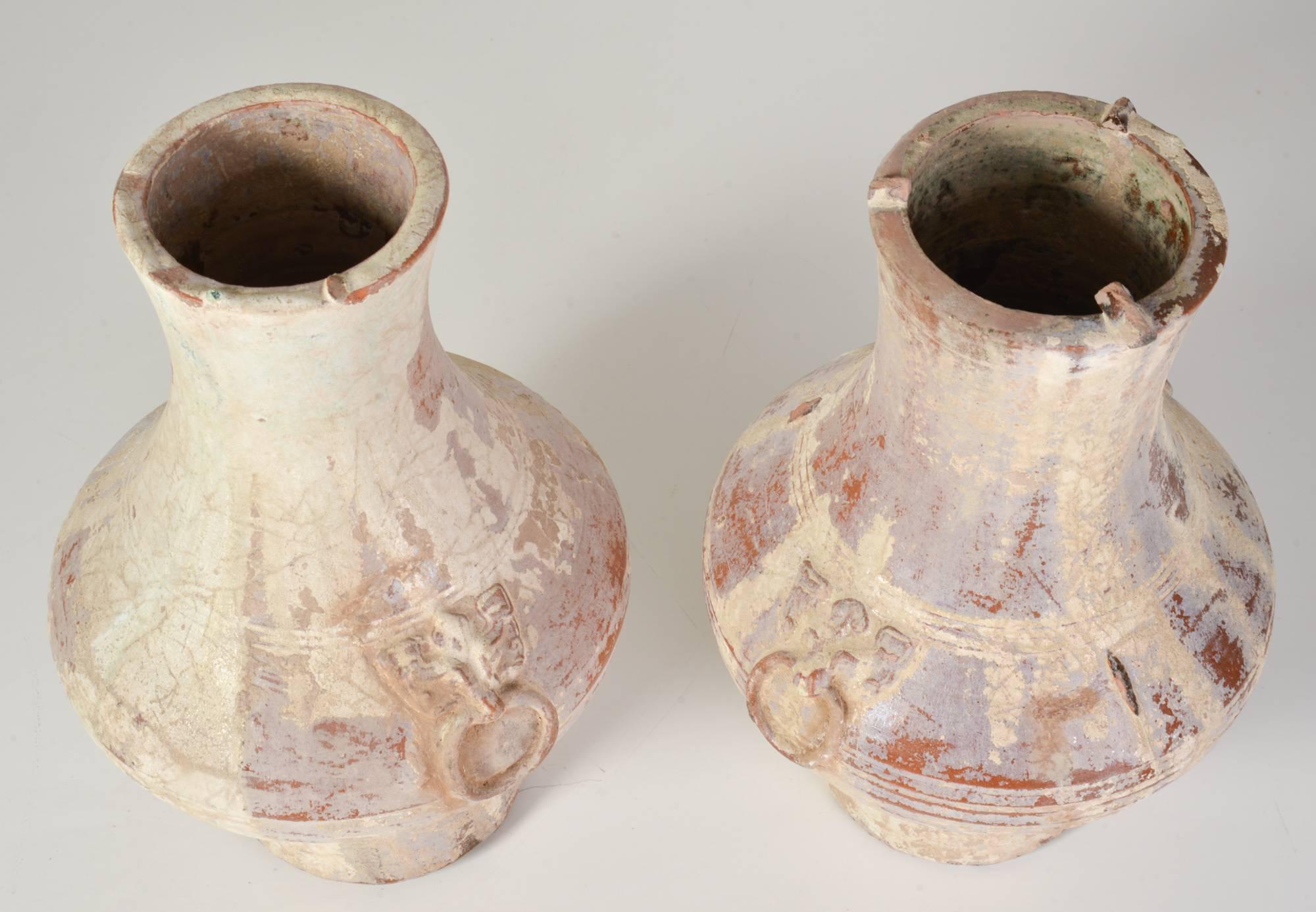 Pair of Chinese Han Dynasty Glazed Earthenware 