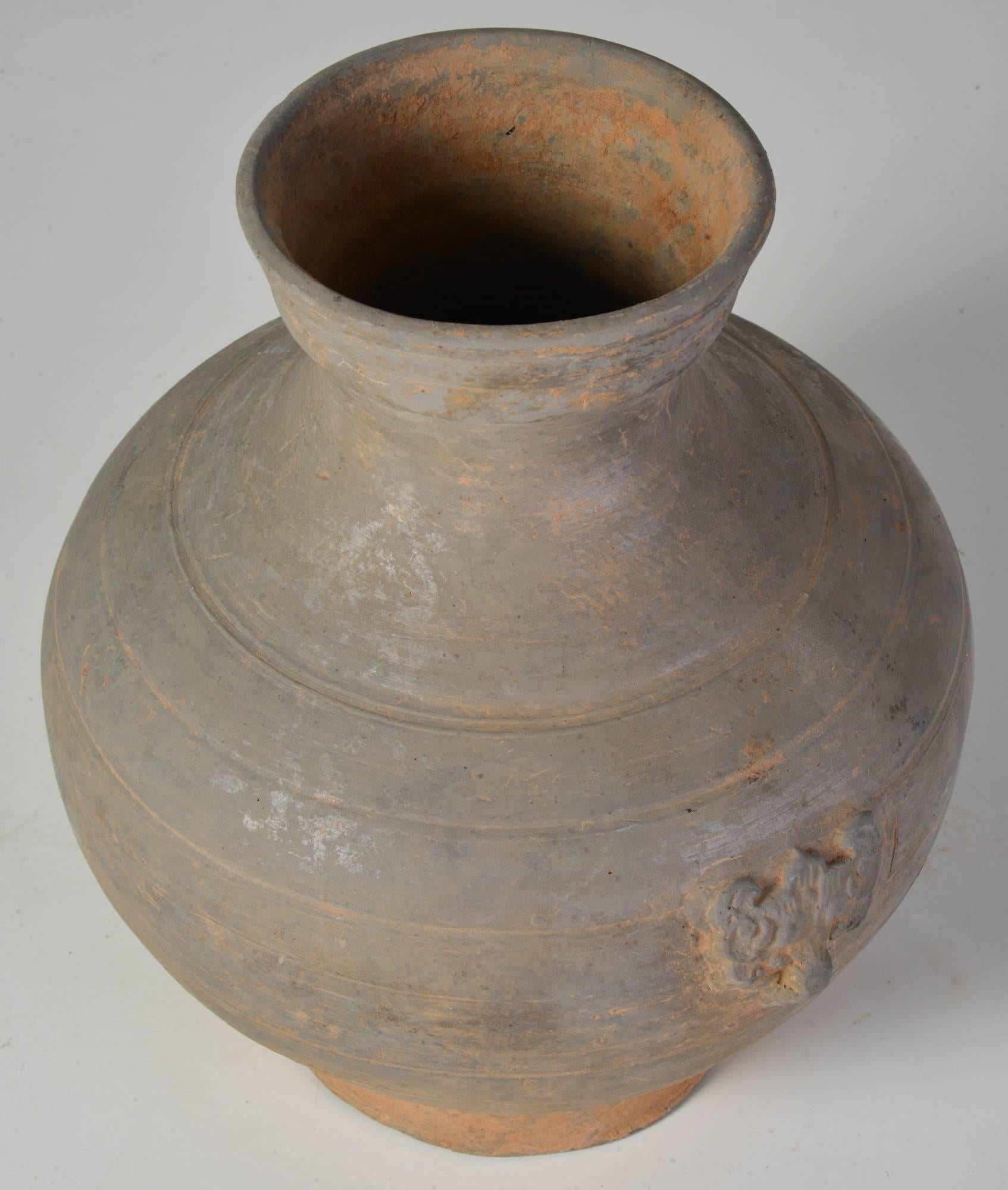 Chinese Han Dynasty Unglazed Red Pottery 'Hu' Jar For Sale