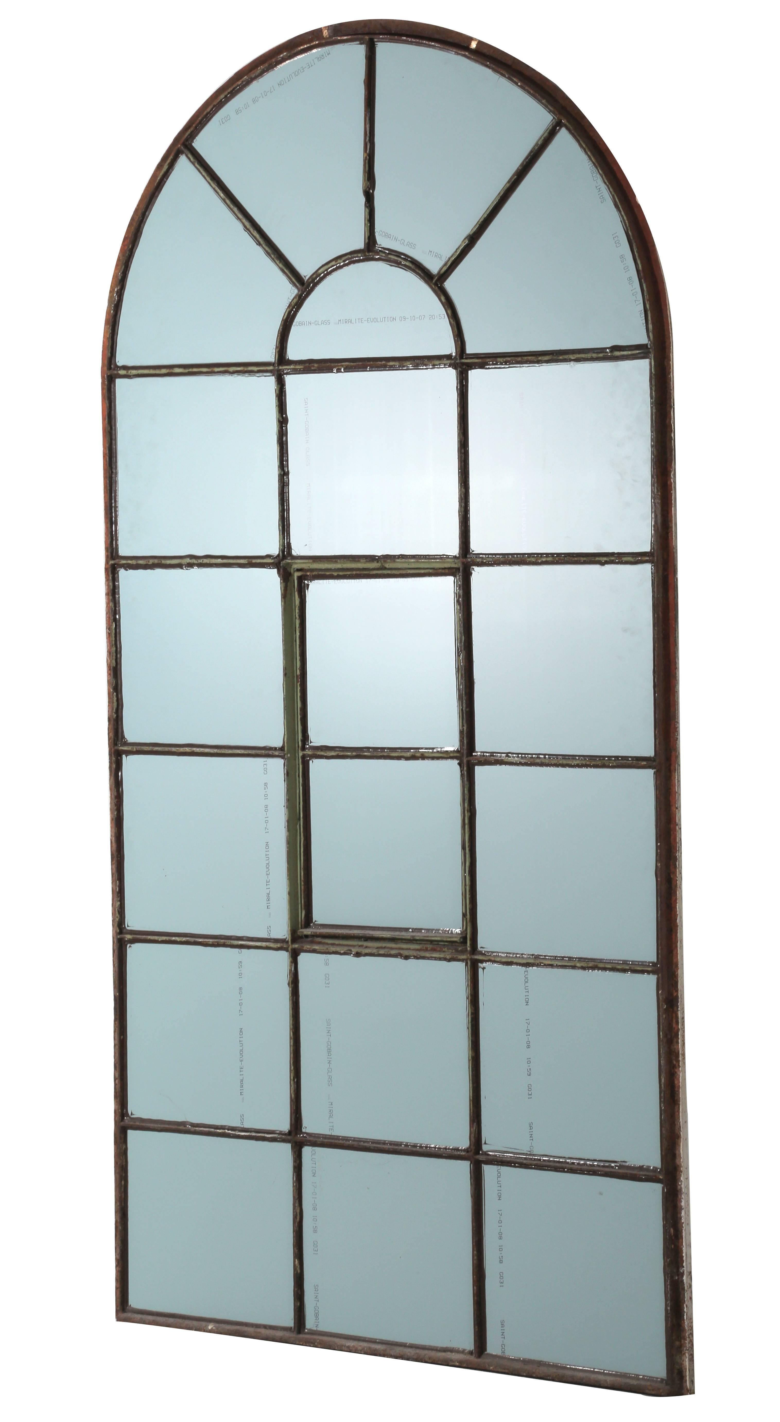 19th Century Cast Iron Window Frame as Mirror For Sale 2
