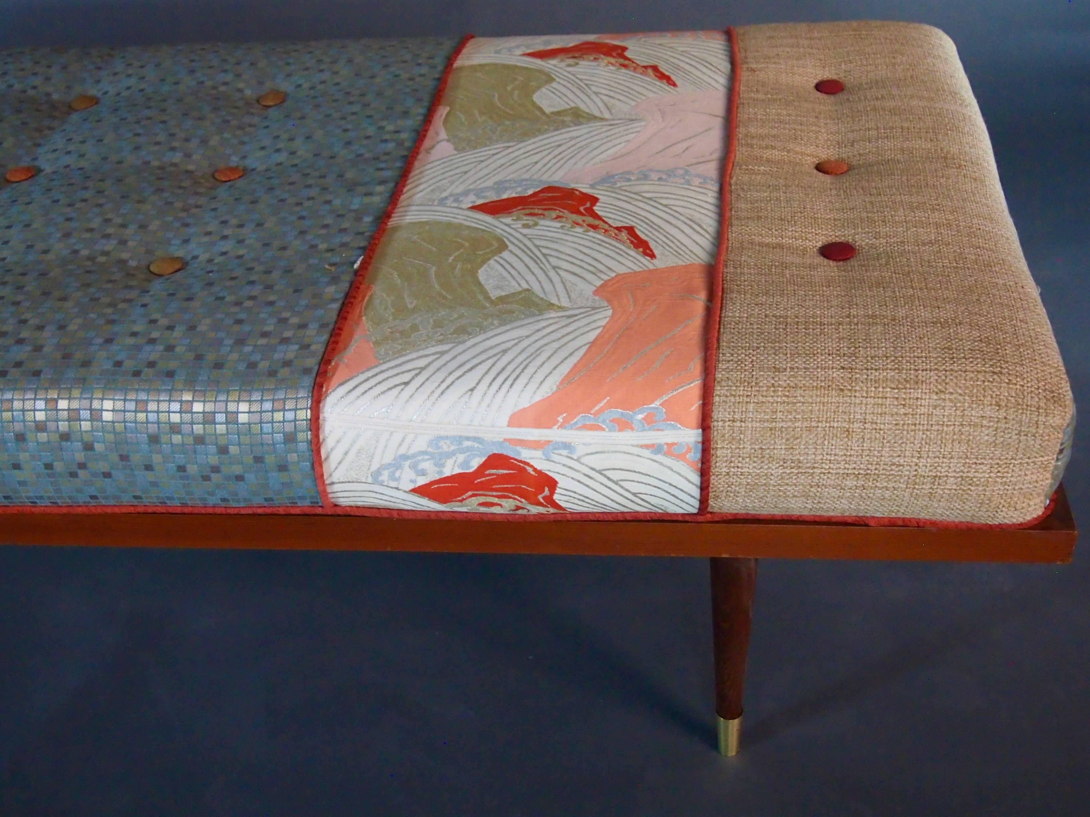 Mid-Century Modern Mid Century Inspired Daybed with Vintage Obi For Sale