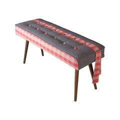 Studio Series Mini-Bench:  Gray with Ribbon Detail by Maki--in stock