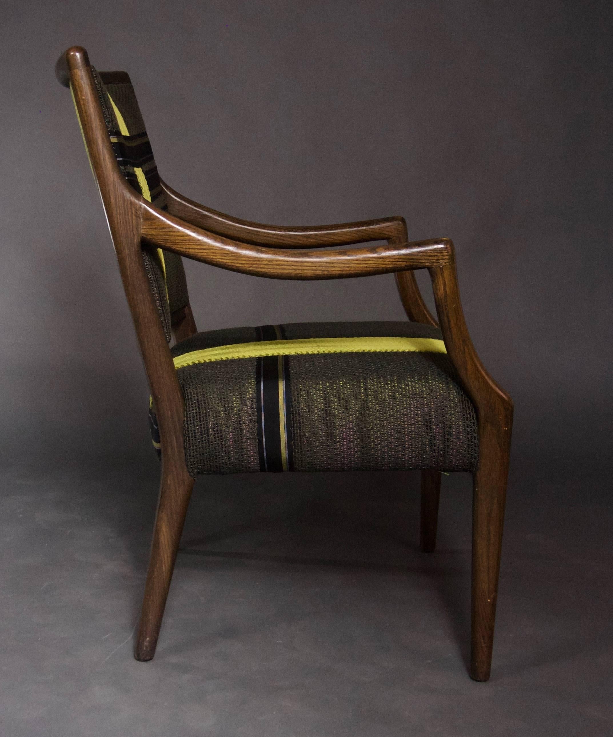 Upholstery Wood Frame Armchair with Tailored Ribbon Pattern--in stock For Sale