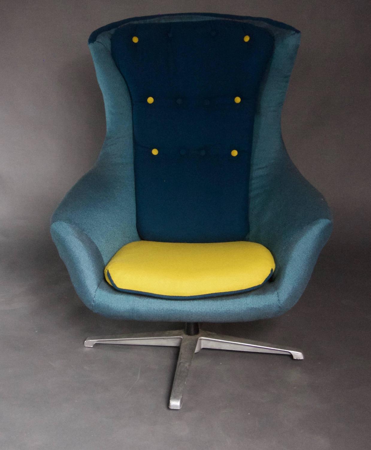 1960's Blue "Egg" Style Chair For Sale at 1stdibs