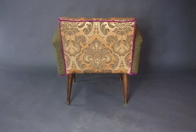 Mid Century Armchair in Forest Green and Gold For Sale at 1stdibs
