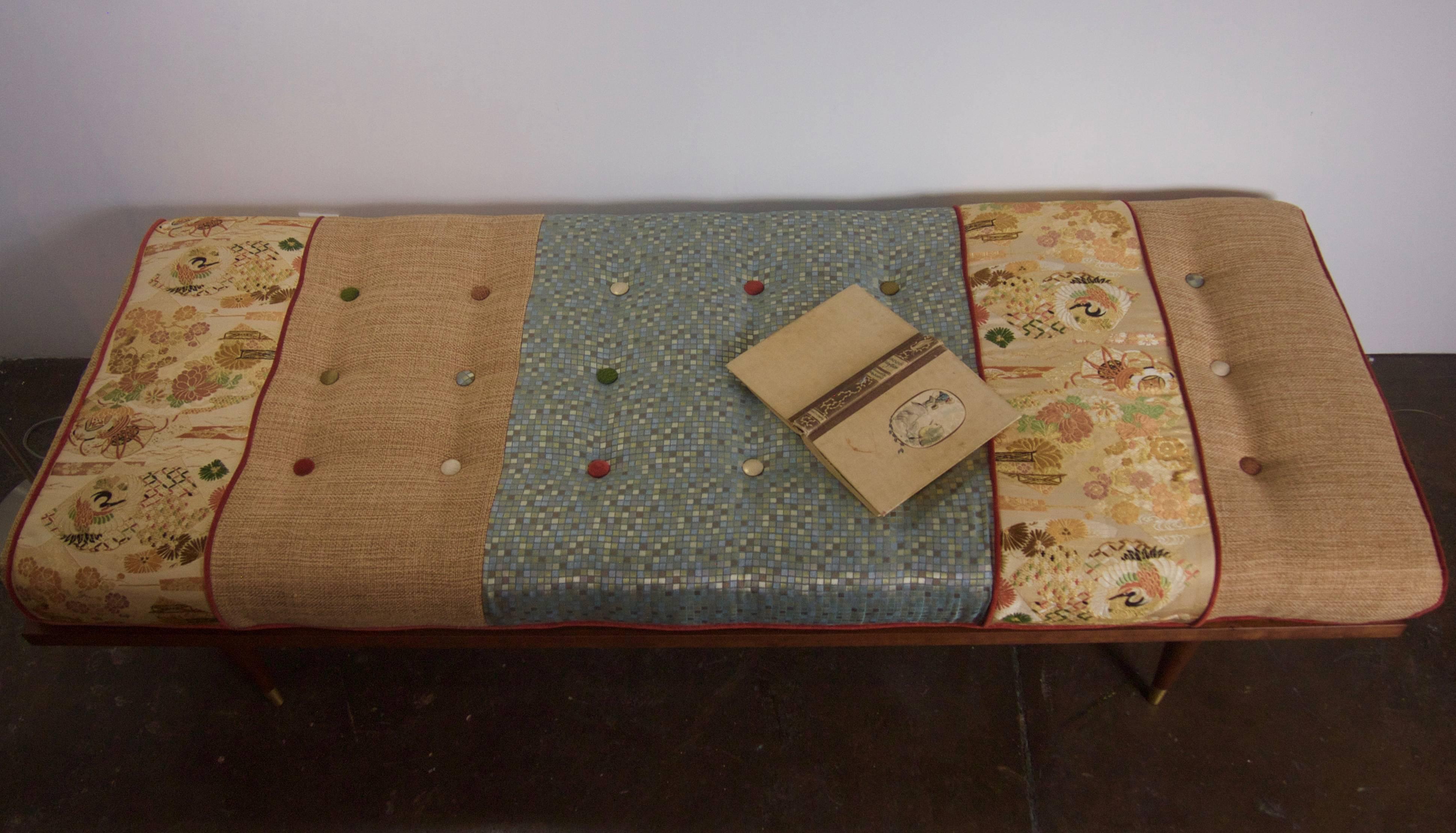 Mid Century Inspired Daybed with Vintage Obi For Sale 1
