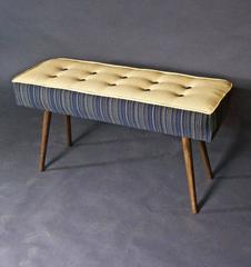 Studio Series Mini-Bench Navy Pinstripe with Beeswax Seat (in stock)