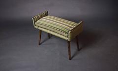 Backless Vanity-Sized Stool in Herringbone and Stripes (in stock)