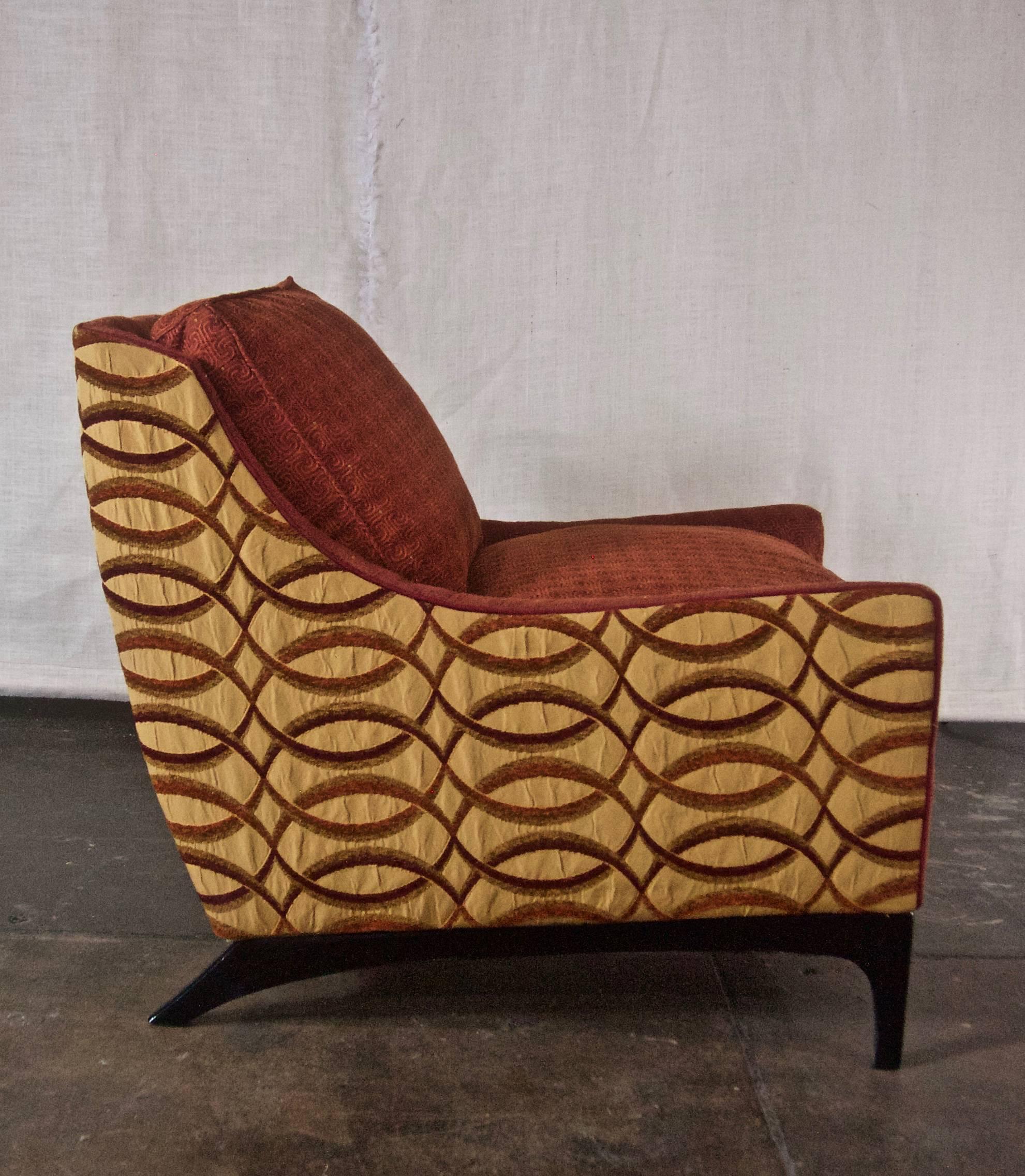 Hand-Crafted Midcentury Upholstered Lounge Chair
