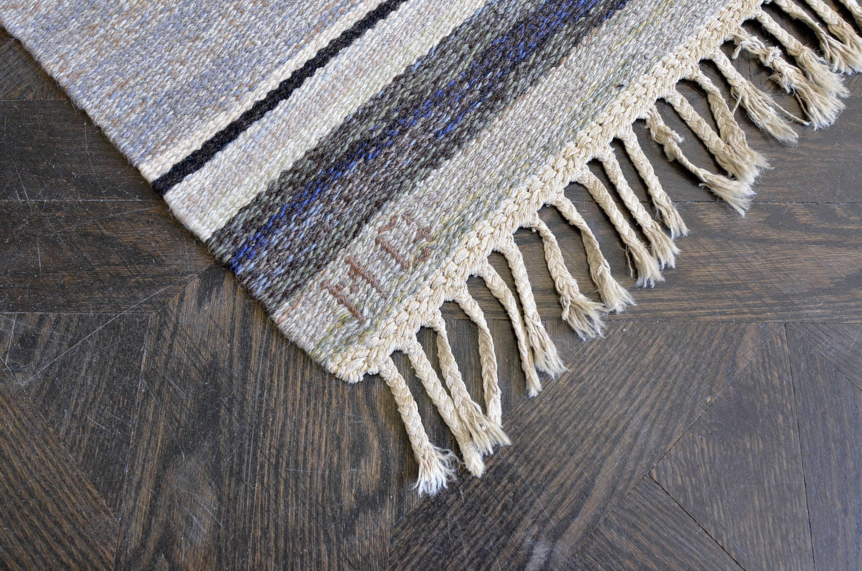 Hand-Woven Bernhard Hoetger Swedish Rug Signed by Märta Gahn For Sale