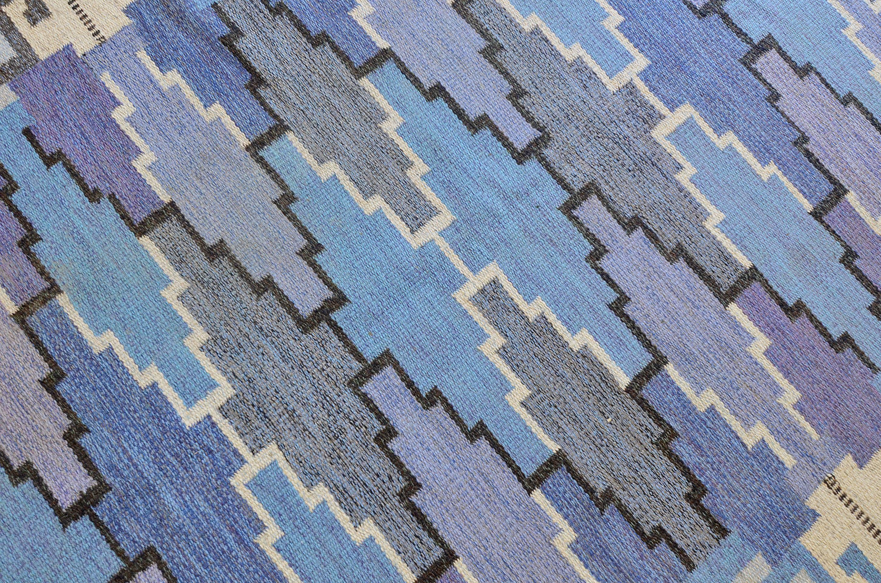 Mid-Century Modern Mid-20th Century Swedish Rug Signed by Ingegerd Silow For Sale