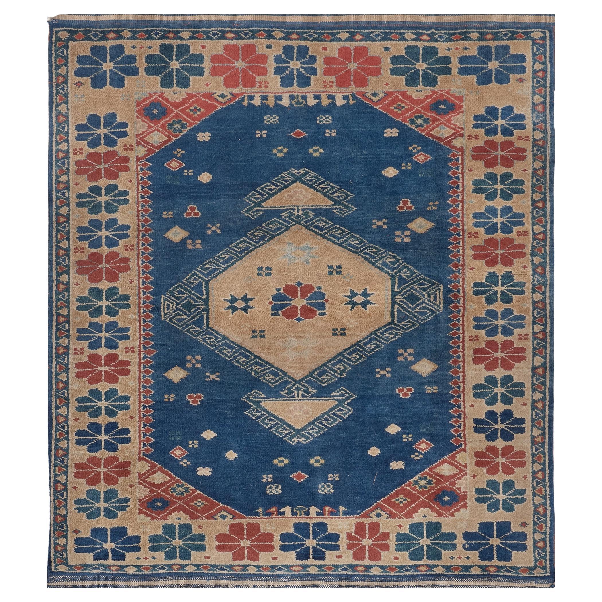 Alfombra Turca Floral Tejida a Mano en Lana en venta