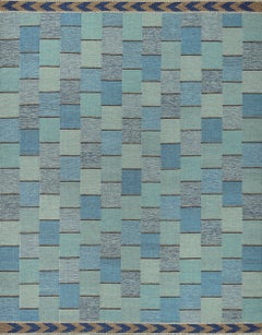 Contemporary Swedish-Inspired Hand-Woven Wool Rug