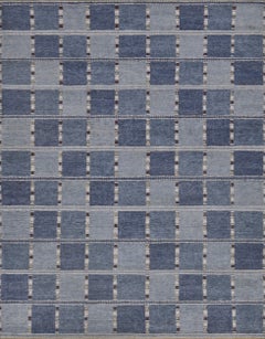 Contemporary Swedish-Inspired Wool Hand-Woven Rug