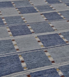 Contemporary Swedish-Inspired Wool Hand-Woven Rug