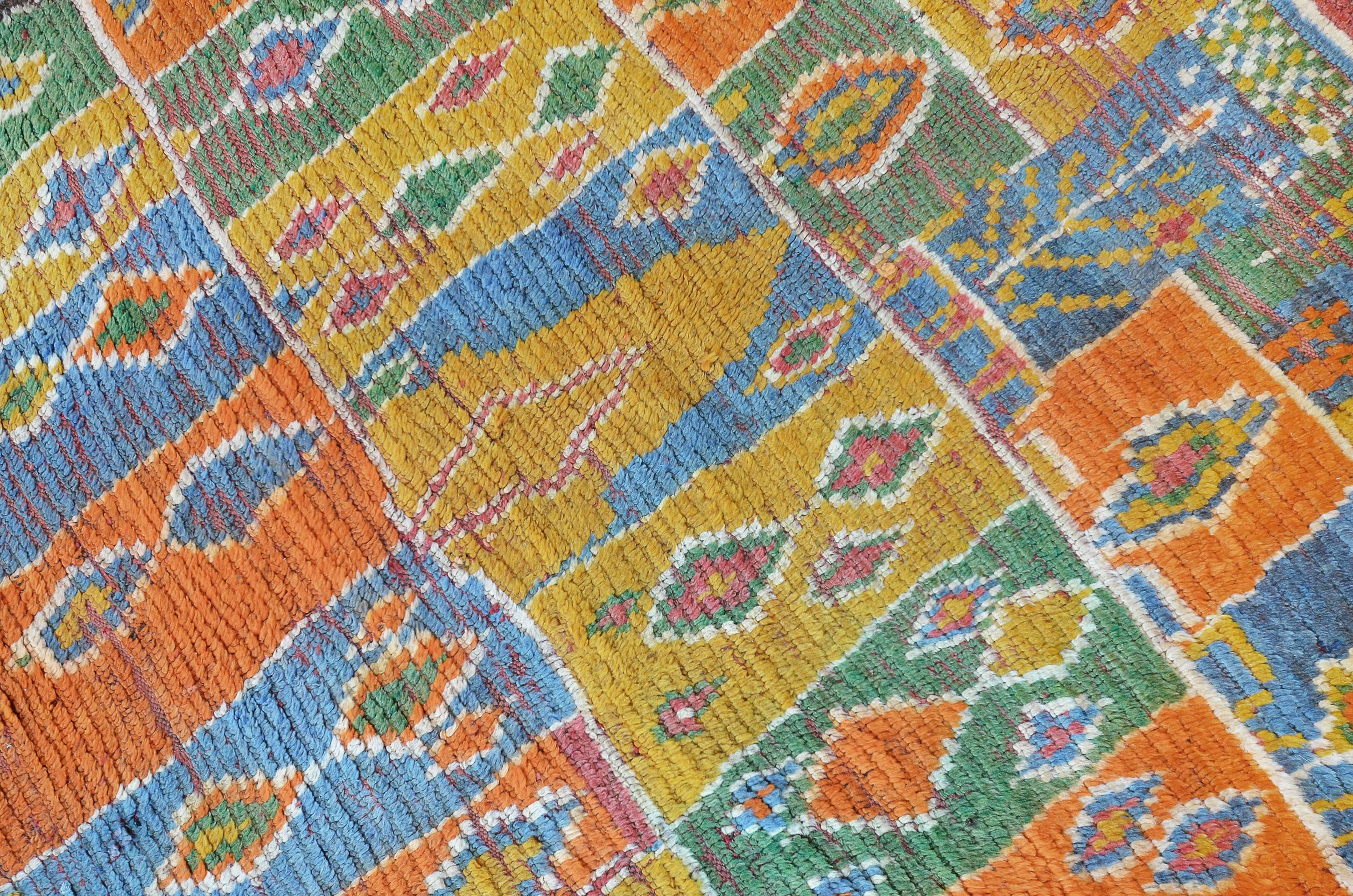 Hand-Knotted Vintage Moroccan Rug For Sale