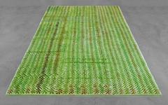 Alfombra Turca Vintage Anudada a Mano de Lana Verde-Vina