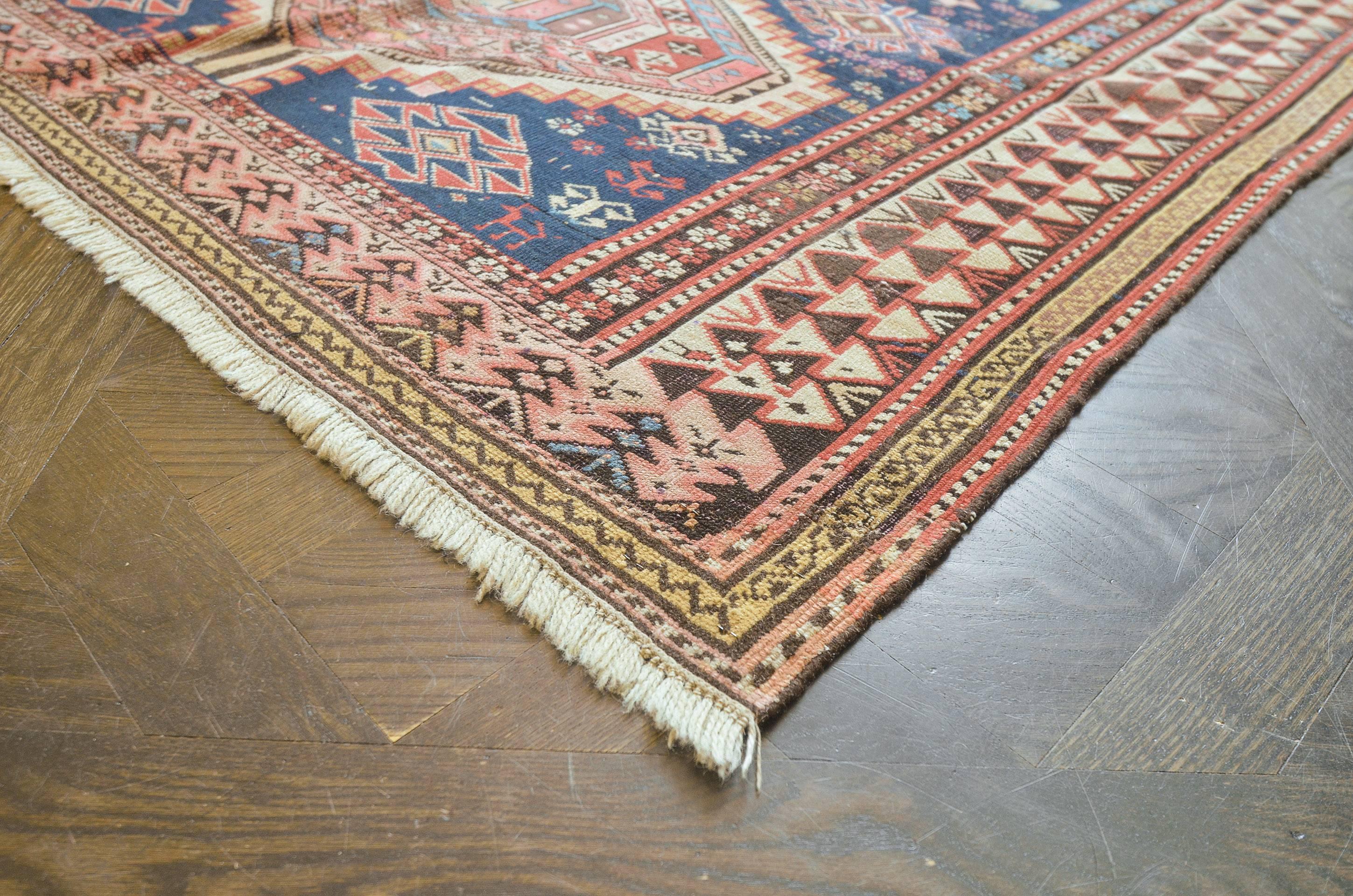 Hand-Knotted Early 20th Century Shirvan Rug from Caucasus For Sale