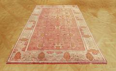 Hand-Woven Turkish Late 19th Century Wool Oushak Rug
