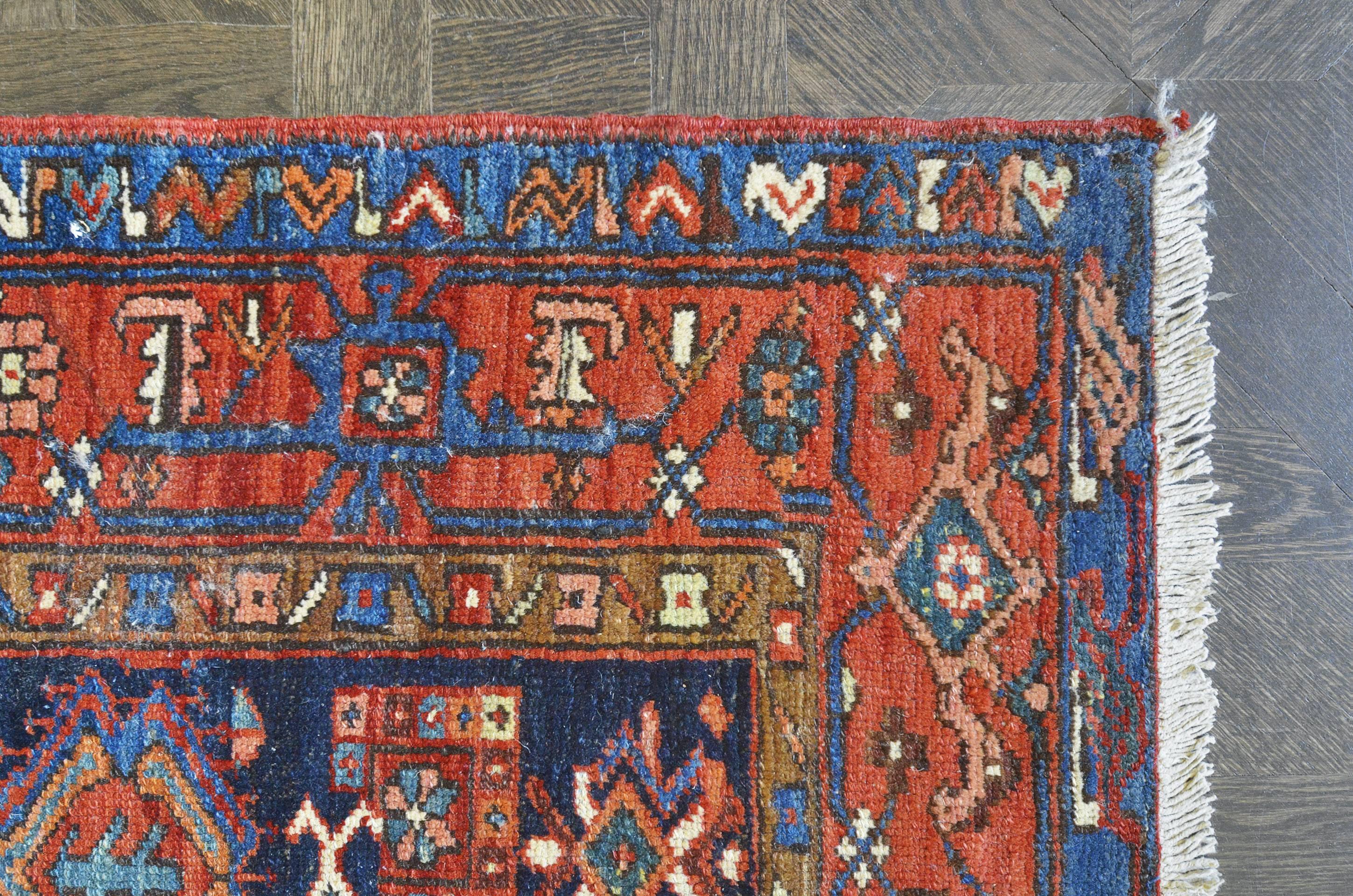 Wool Vibrant Antique Late 19th Century Serapi Persian Rug For Sale