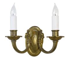 Handsome Two-Arm Hammered Cast Brass Sconce 1