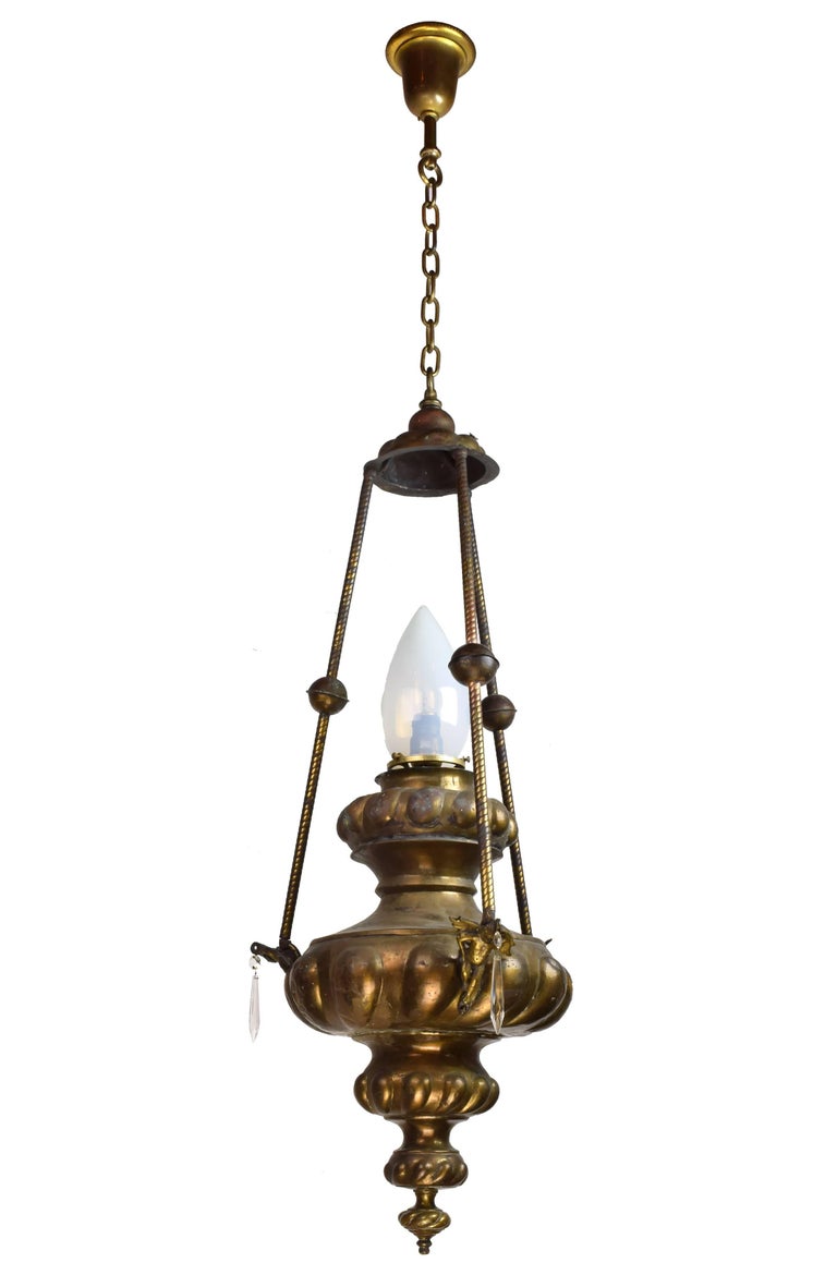Brass Urn Pendant With Cupids For At 1stdibs This Exquisite Brass Urn Shaped Pendant Features A Large Tiered Finial Dangling Crystals