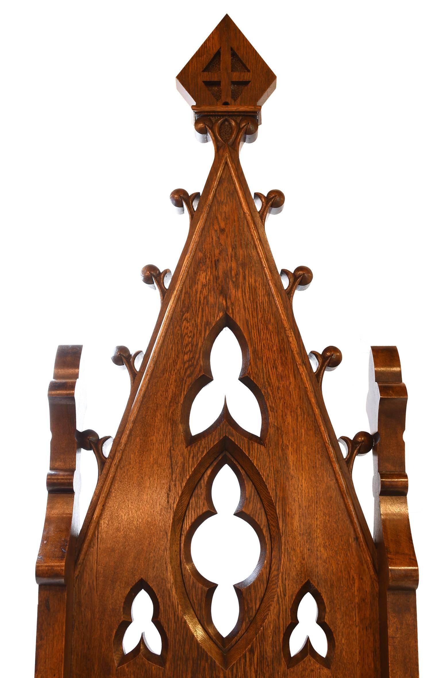 American Ornate Gothic Bishop's Chair
