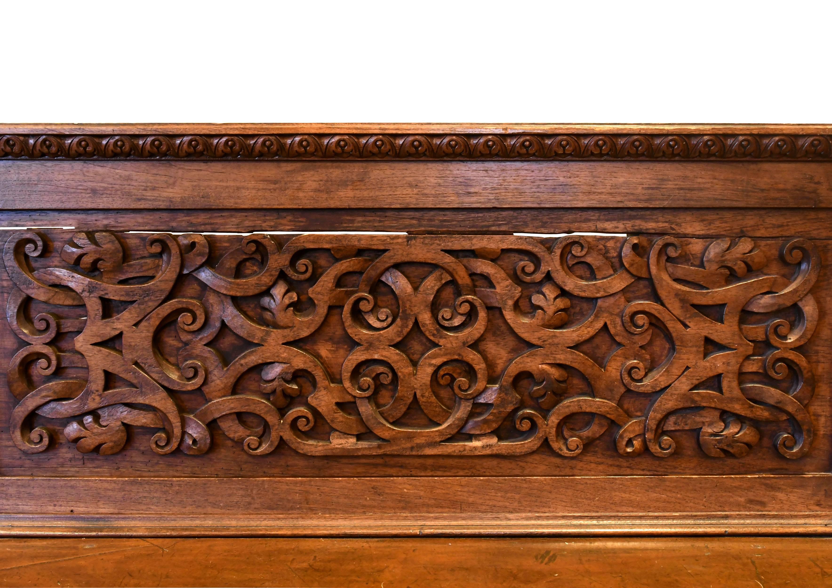European Carved Wood Bench, circa 1868 3