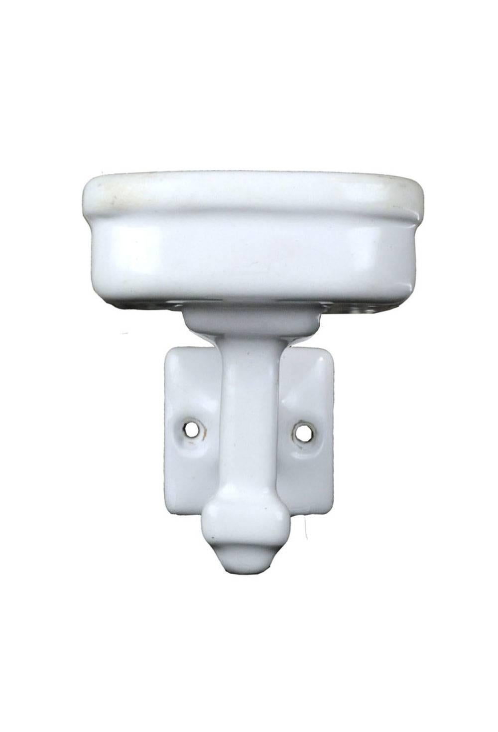 Beautiful white enamel wall-mount cup holder with Classic appeal.
