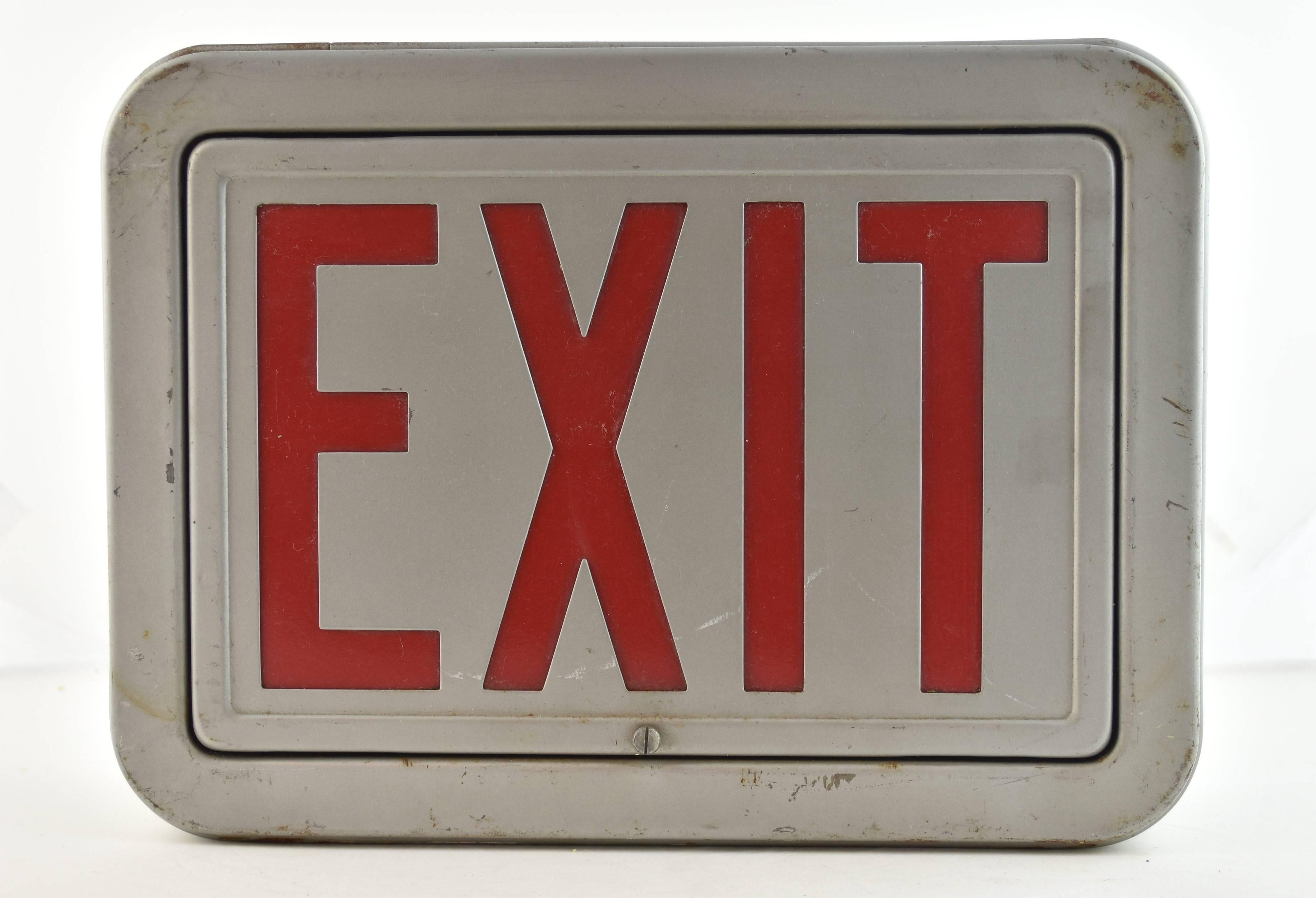 Mid-20th Century Steel Exit Sign, Quantity Available For Sale