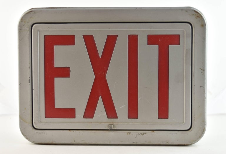 Steel Exit Sign, Quantity Available For Sale at 1stDibs