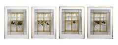 Art Nouveau Stained Glass Window Set