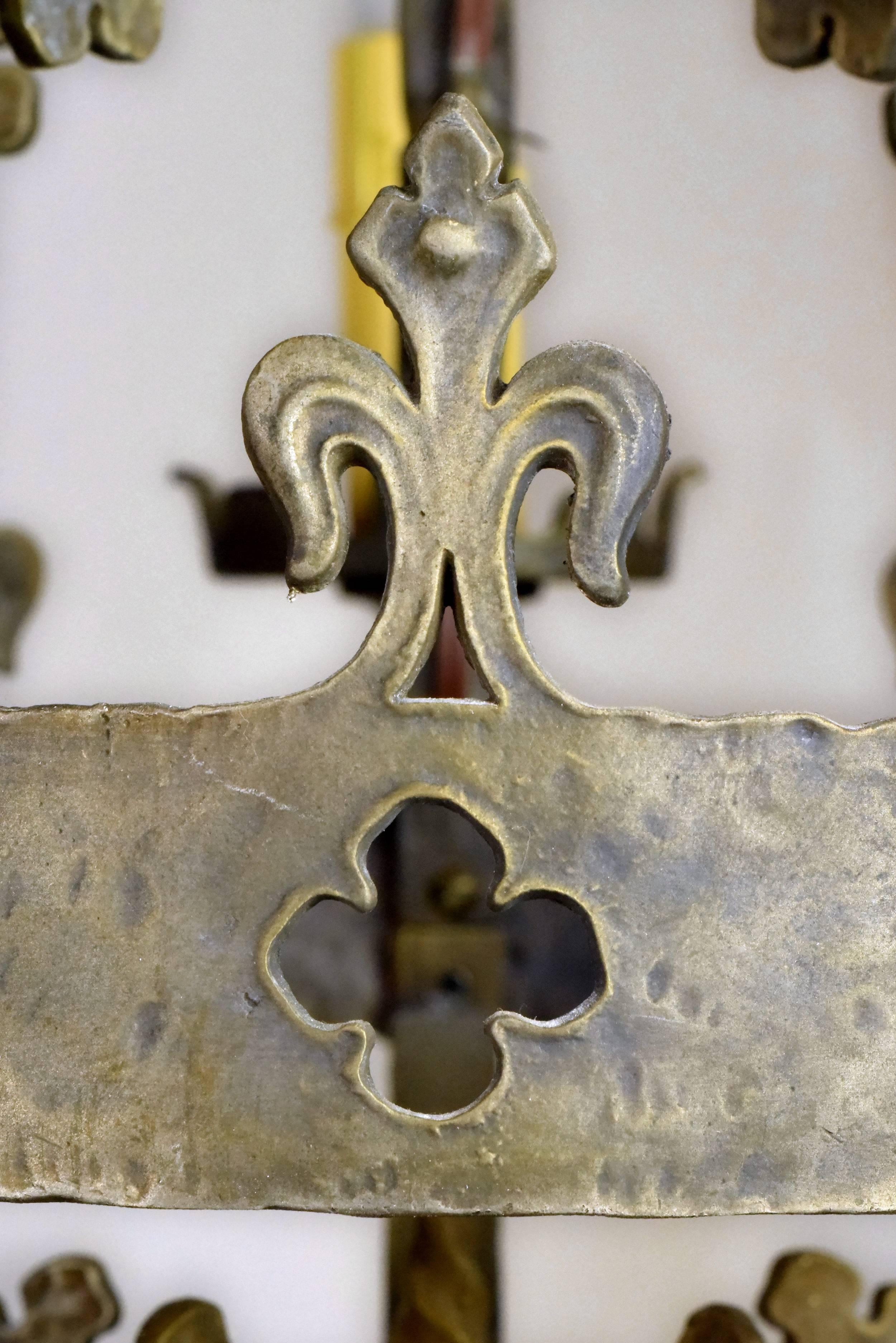 Bronze Five-Candle Tudor Chandelier 1