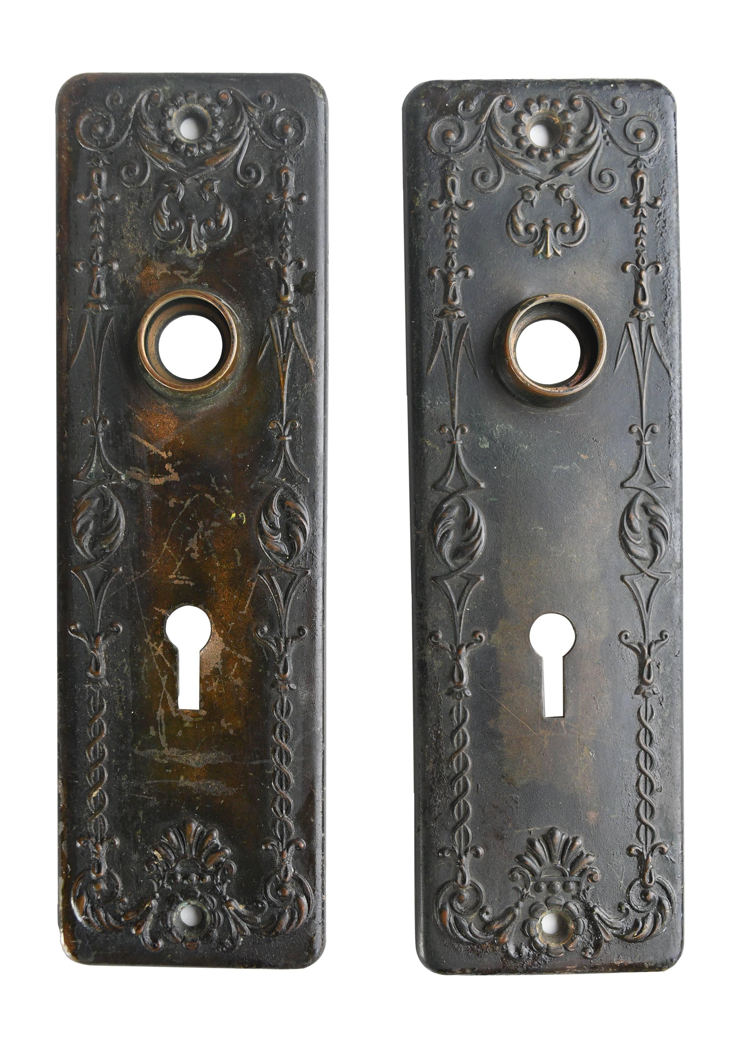 Art Nouveau Brass Door Hardware Set 1