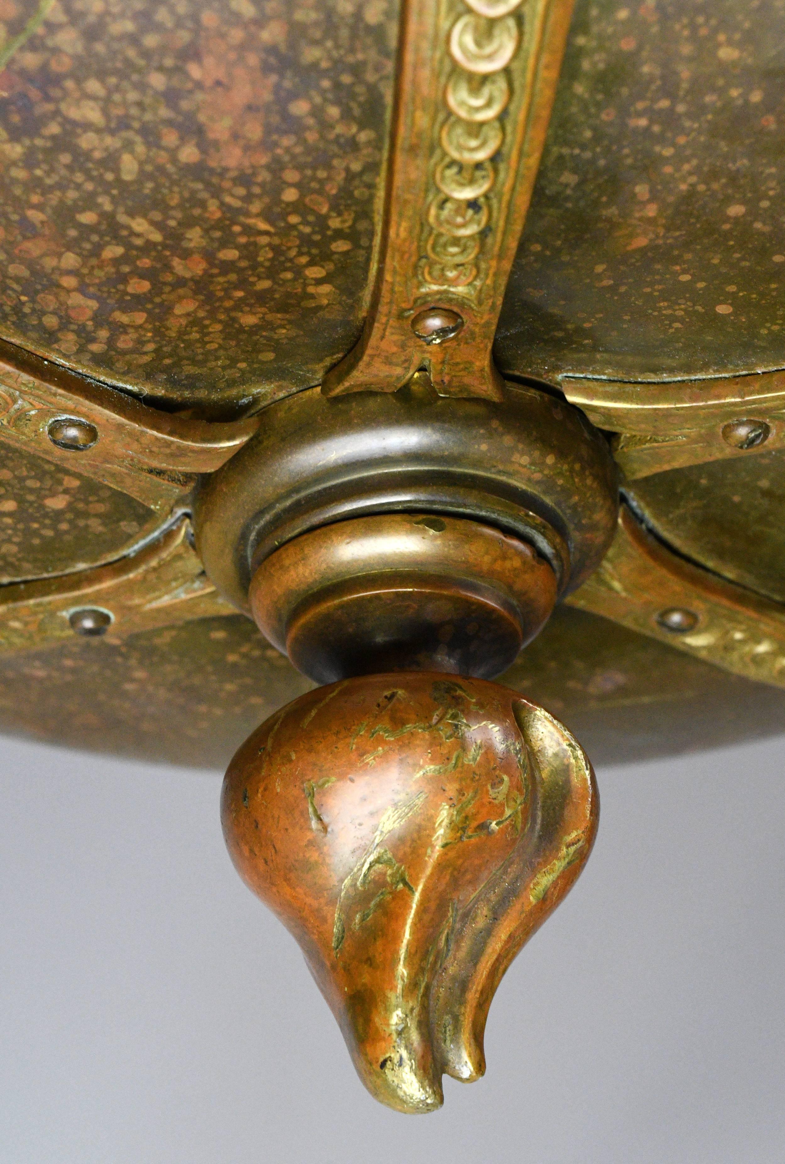 Bronze Figural Six Candle Chandelier In Excellent Condition In Minneapolis, MN