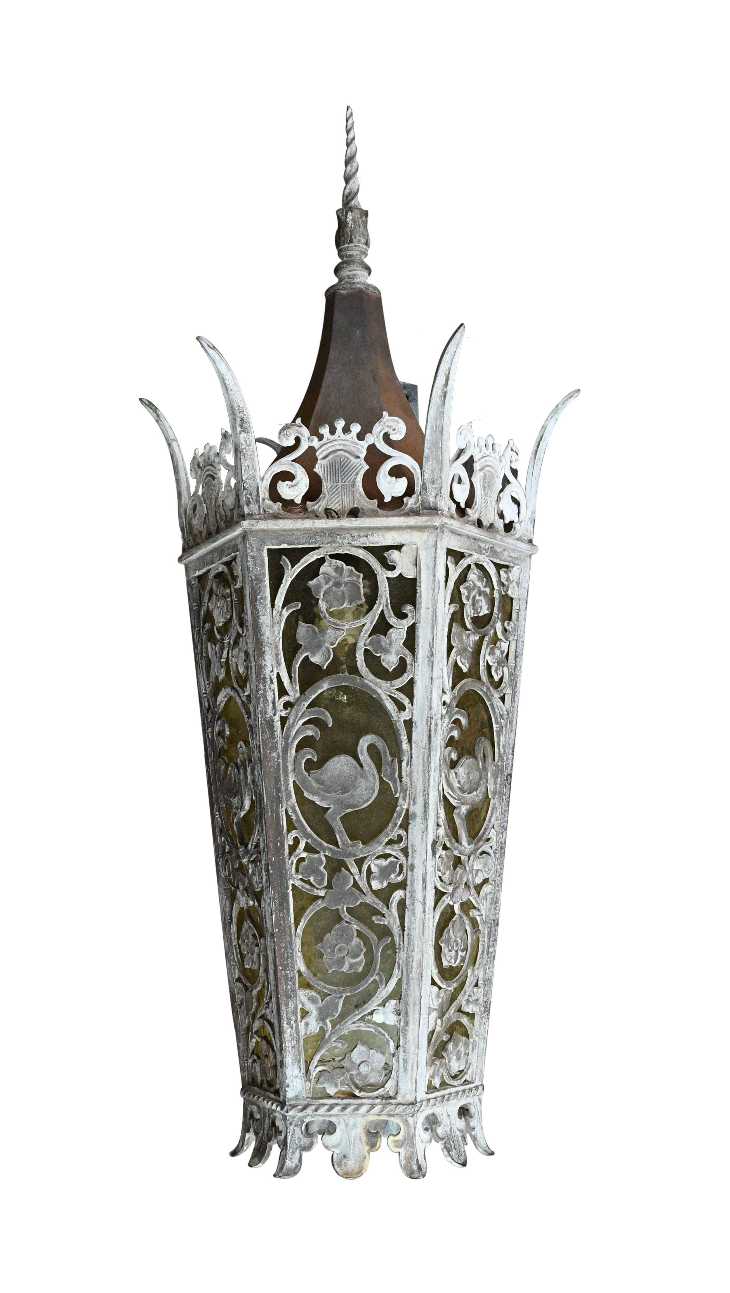 Cast Bronze Tudor Exterior Sconce with Glass 4