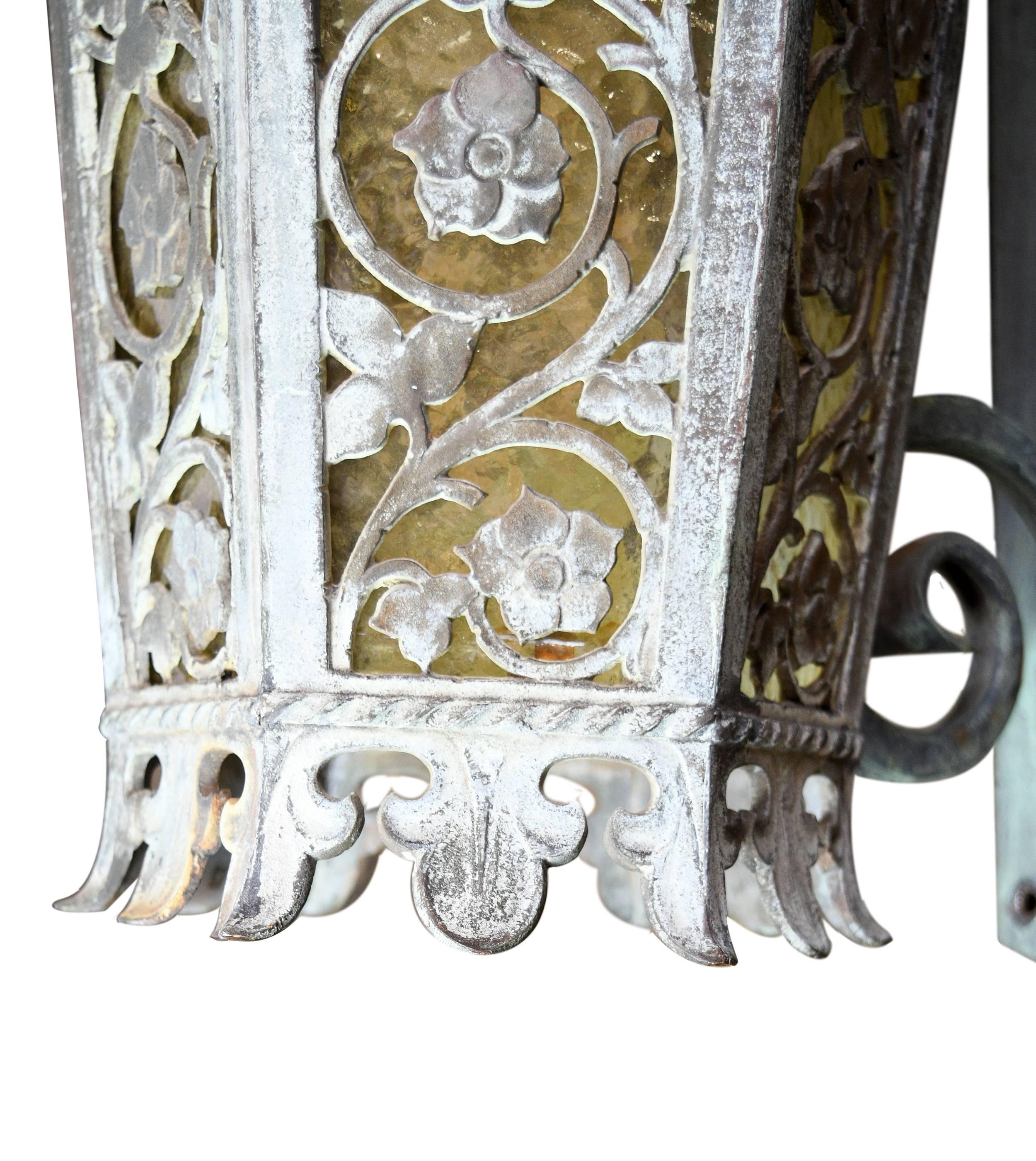 Cast Bronze Tudor Exterior Sconce with Glass 2