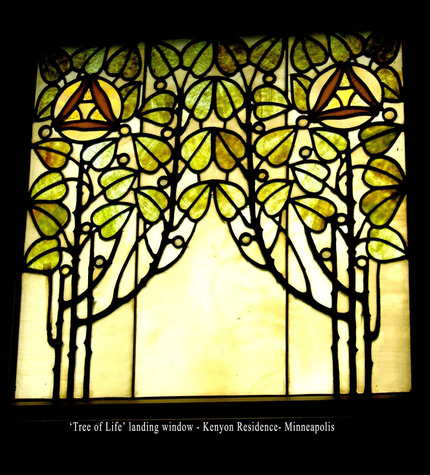 20th Century 'Tree of Life' Picture Window Attributed to John S. Bradstreet For Sale