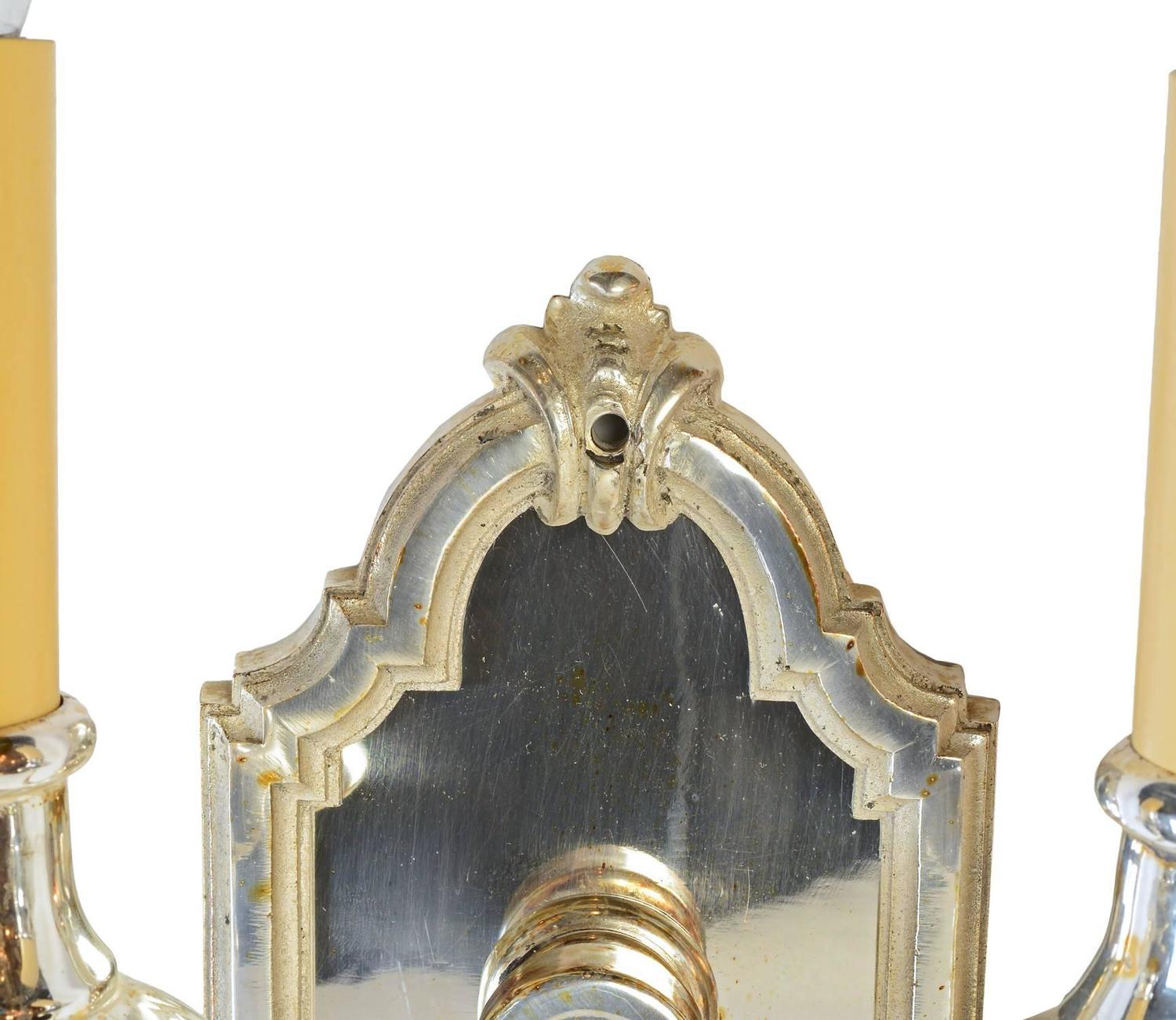 Silver Plated TwoCandle Wall Sconce, circa 1915 at 1stdibs Silver Plated TwoCandle Wall Sconce, circa 1915 at 1stdibs