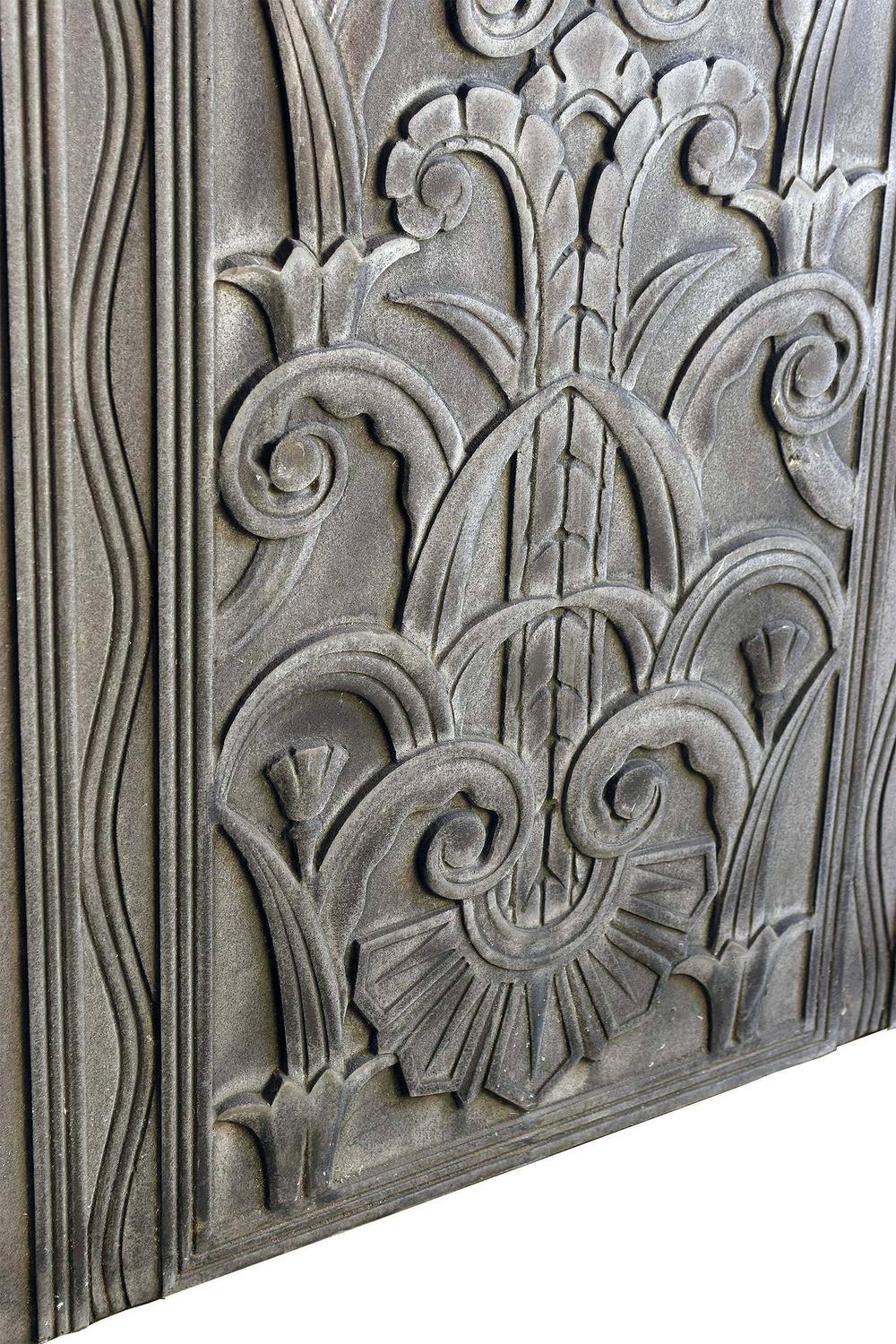Large Art Deco Cast Auminum Decorative Panels at 1stdibs
