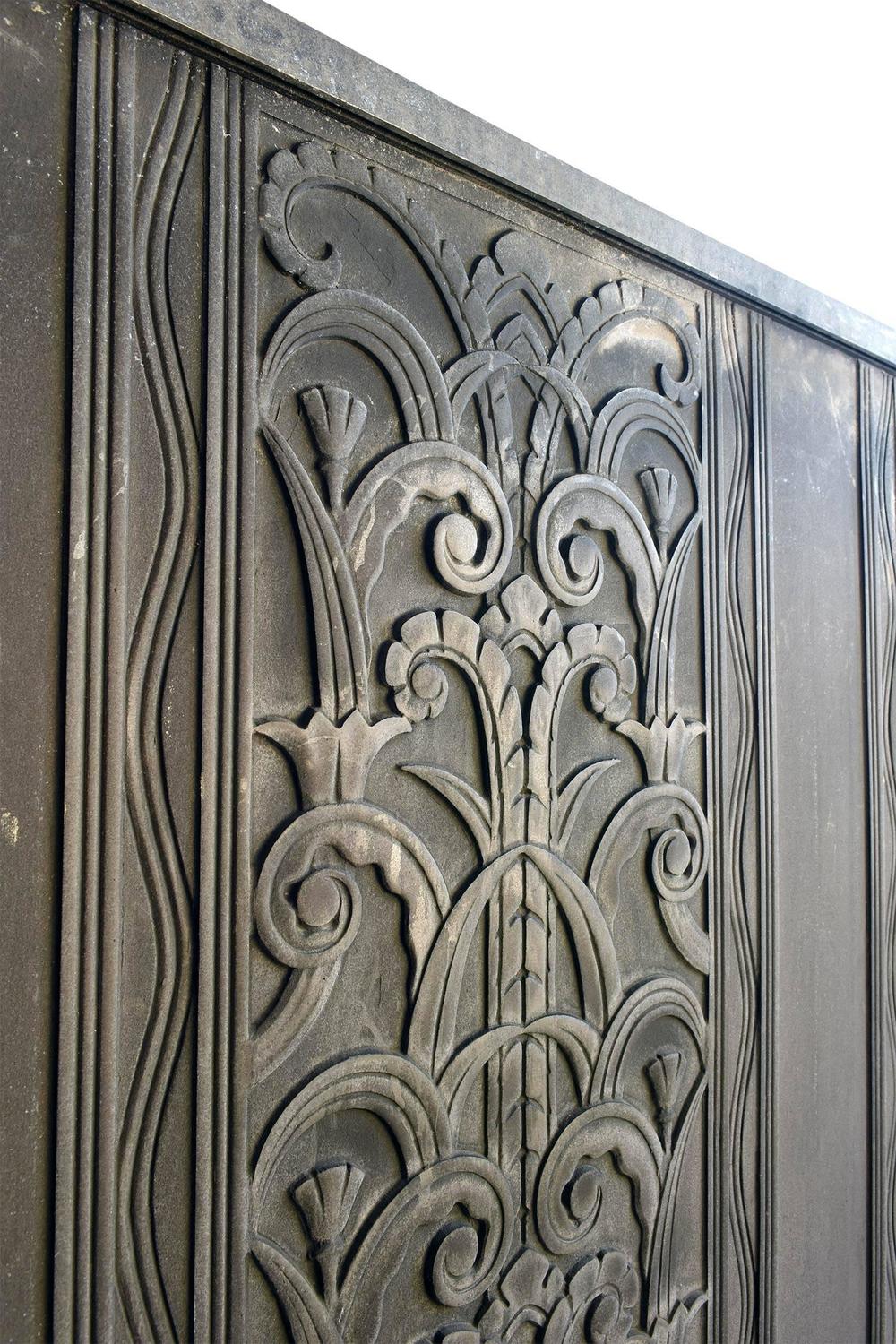 Large Art Deco Cast Aluminum Decorative Panel